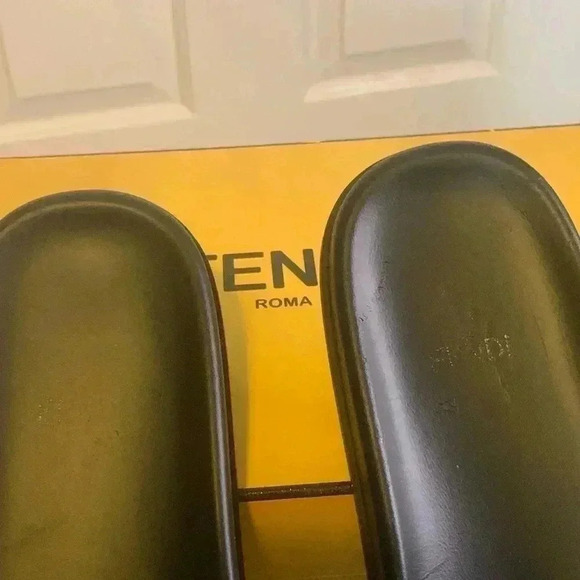 Fendi Feel Brown Satin Women's Slides Size 38 - Picture 5 of 9